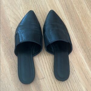 Jenni Kayne Black Leather Mules Size 36 EU